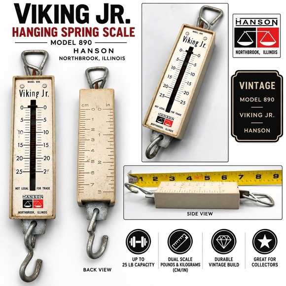 Other - Vintage Hanson Viking Jr Model 890 Hanging Spring Scale 25 LB Northbrook IL
